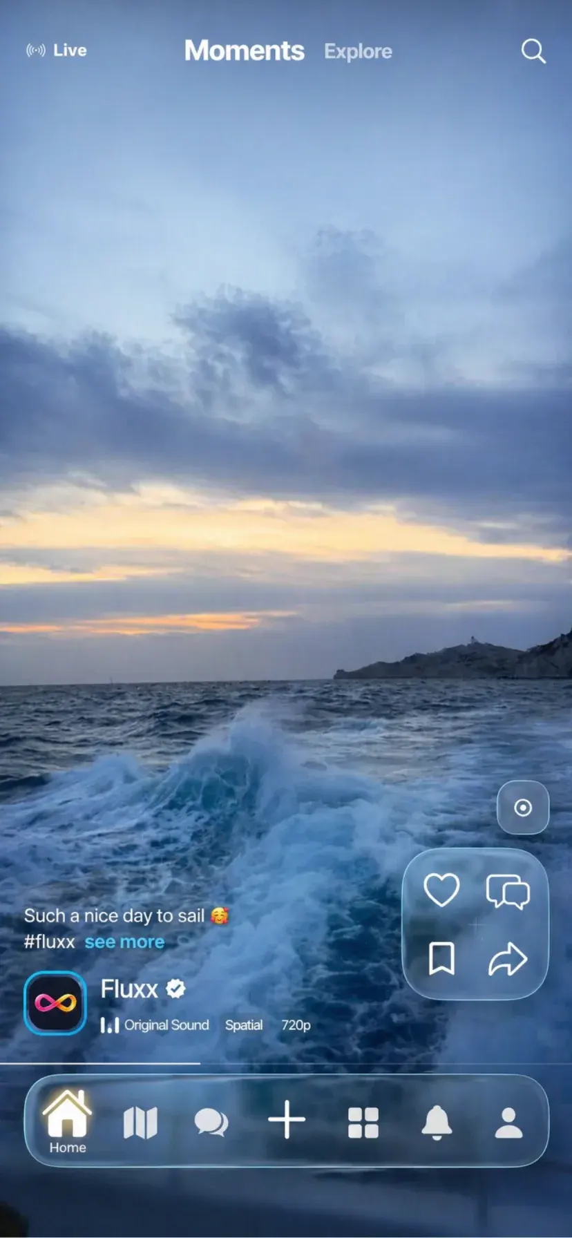 Fluxx moments feed screen