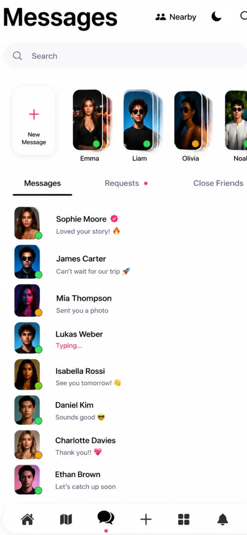 Fluxx messages screen